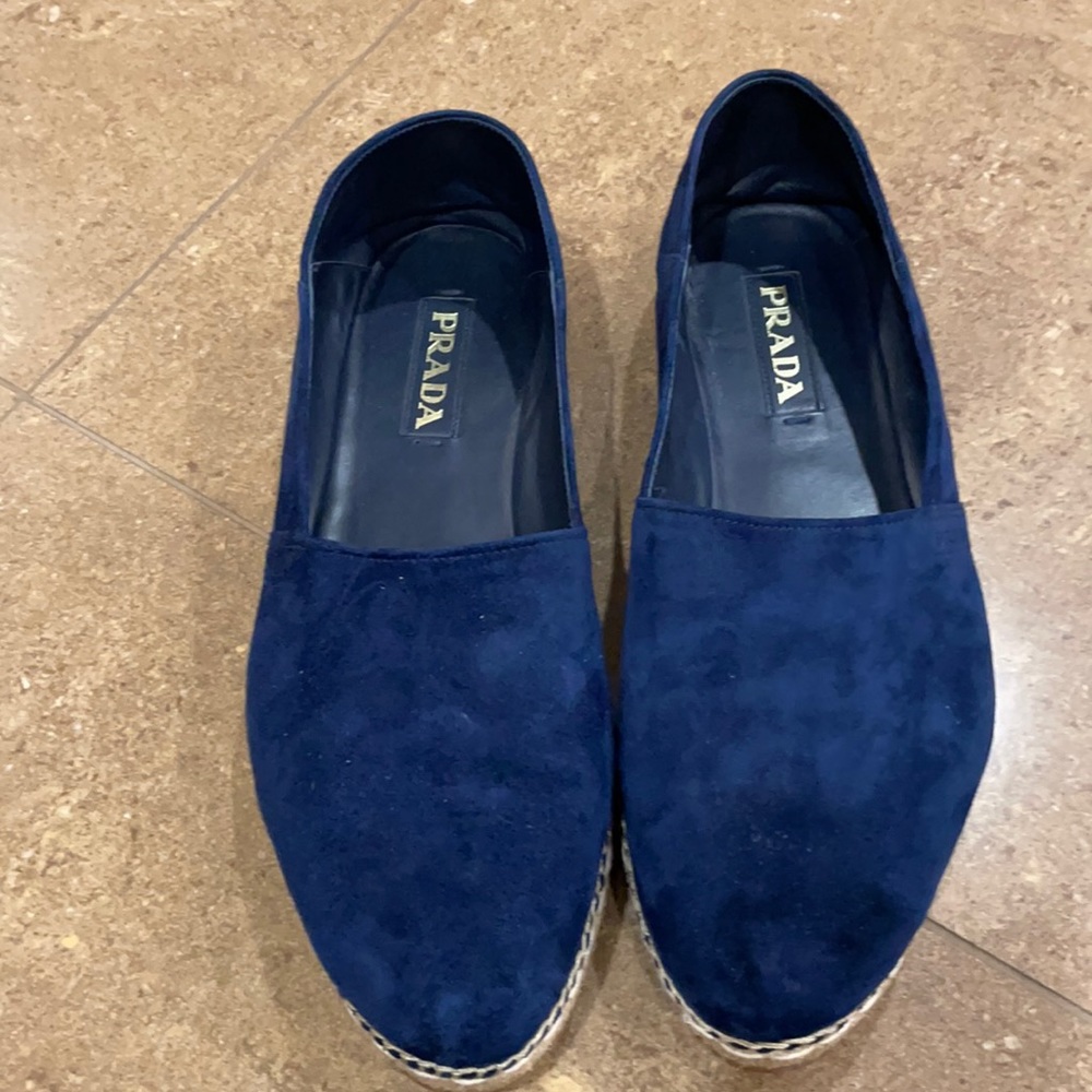 Men’s Prada Navy Blue Suede Espadrilles